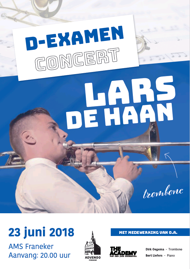 Laars de Haan doet D-examen trombone